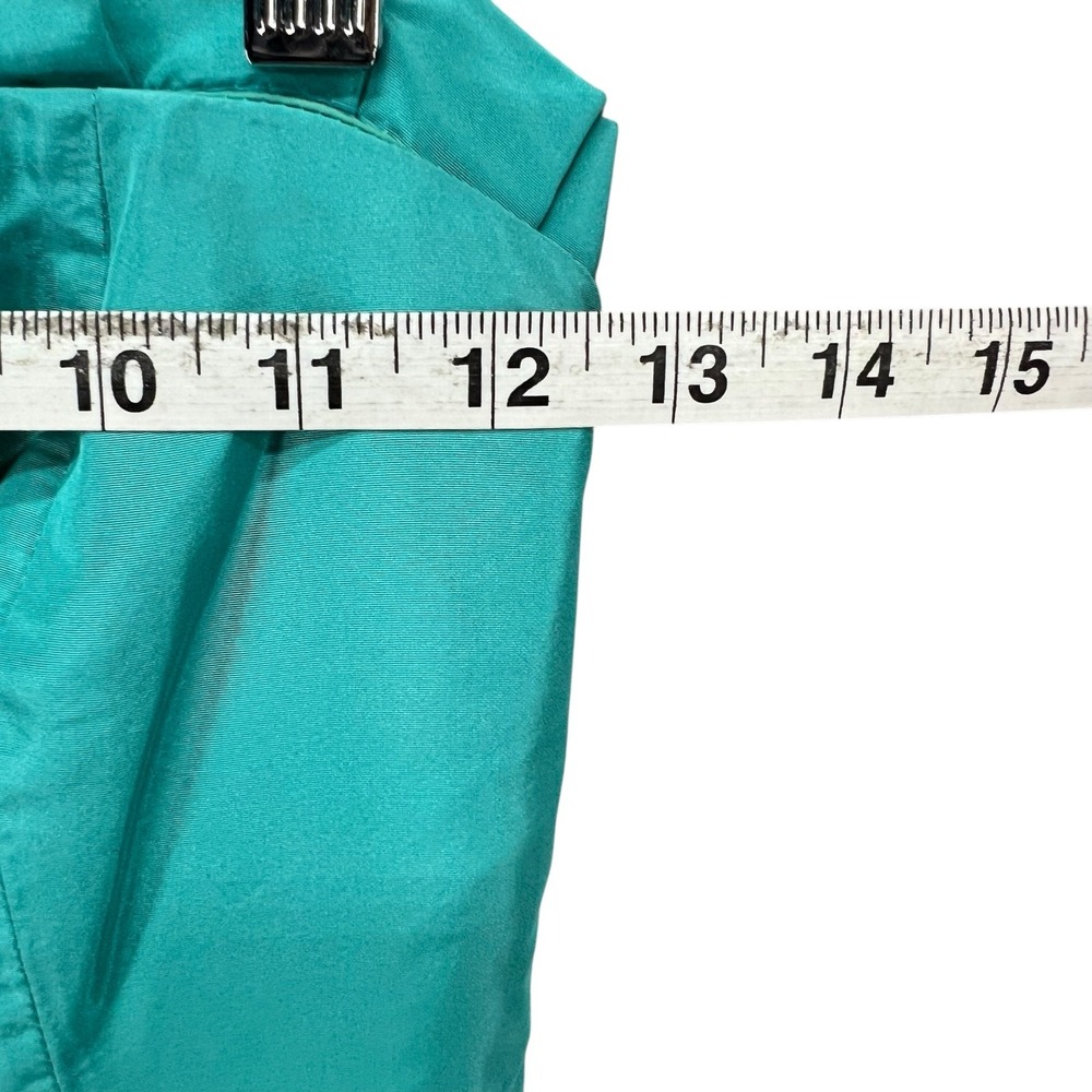 J Crew Audrey Dress Women 2 Green‎ Aqua Silk Tafetta Strapless Ruffle Cocktail - Picture 8 of 15